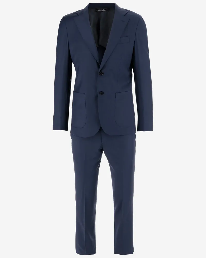 Brian Dales Stretch Woll Canvas Kleid Blue