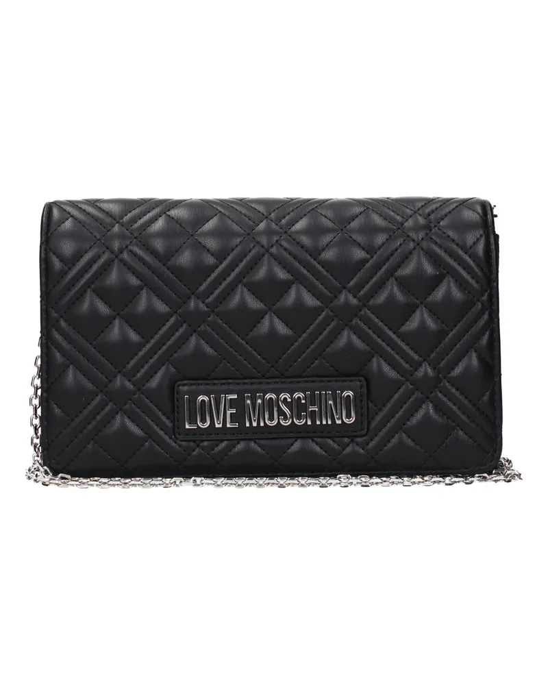Moschino Damens Pochette aus Polyurethan in Schwarz/Silber -
