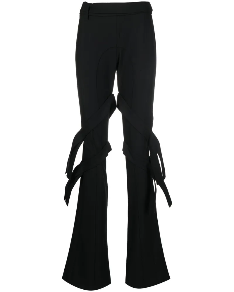 AMBUSH Hinterhalt doppelte Wollhose Doppel -Taille Black