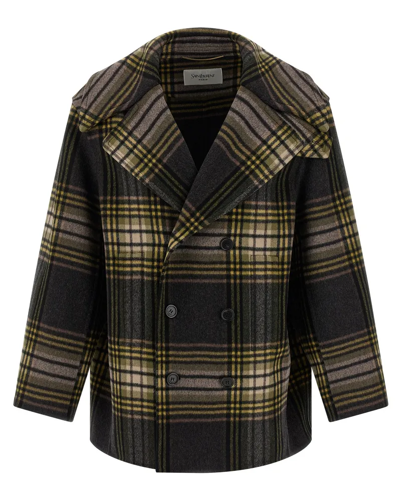 Saint Laurent Caban-Mantel Multicolor
