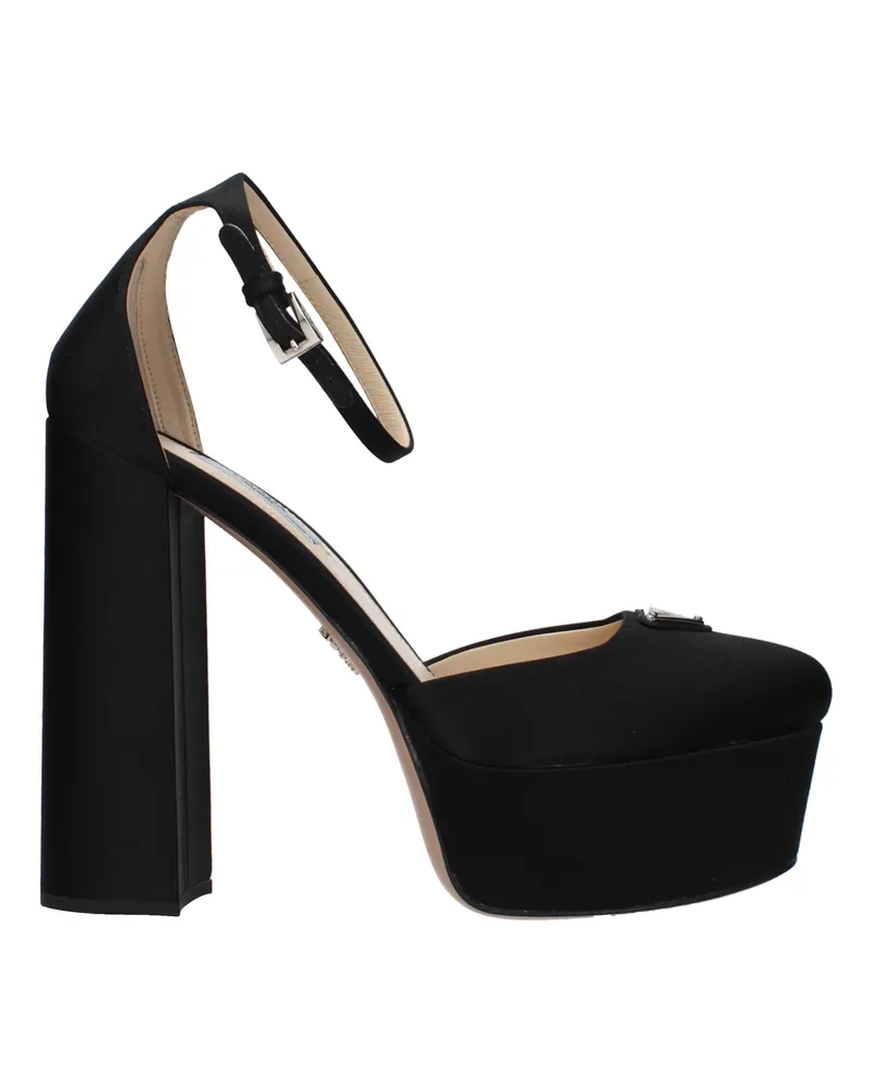 Prada Damens Satinschwarze Sandalen -