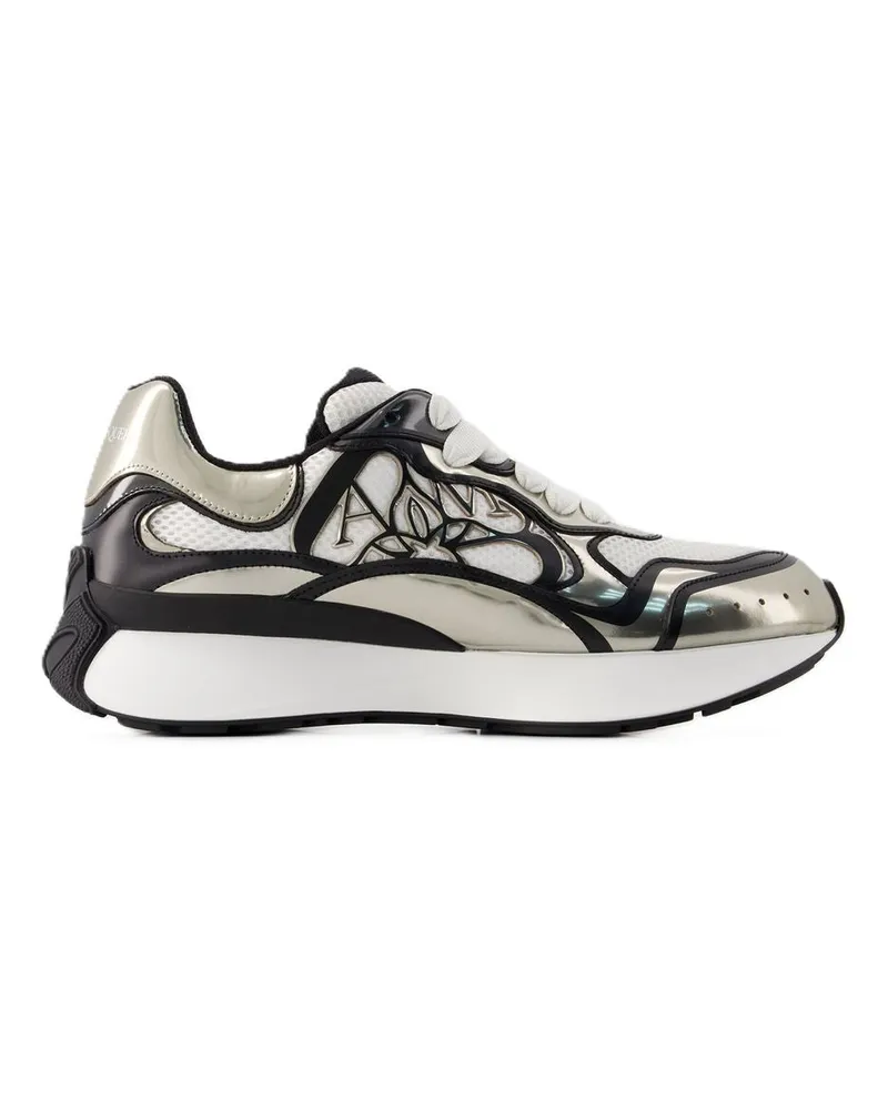 Alexander McQueen Sprint Runner Sneaker  Leder beige/schwarz Beige