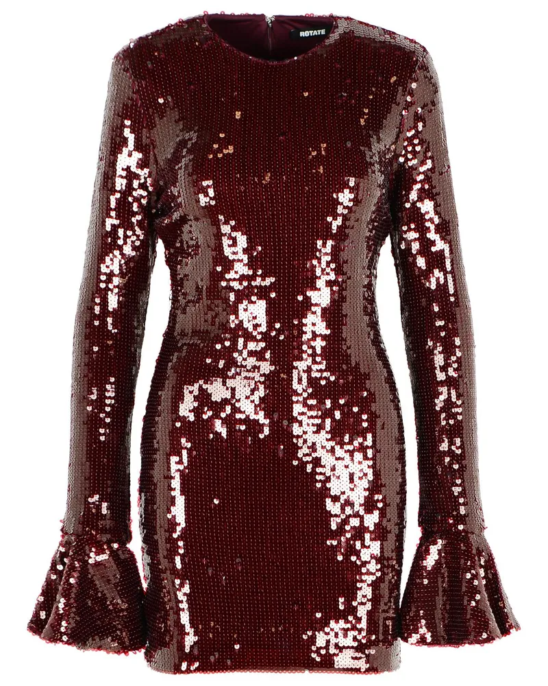 ROTATE Birger Christensen Drehen Sie 'Rositana' Burgunder Polyesterkleid Bordeaux