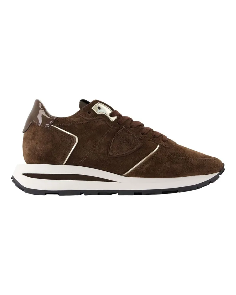 Philippe Model Turnschuhe Tropez Haute Low  Leder braun Brown