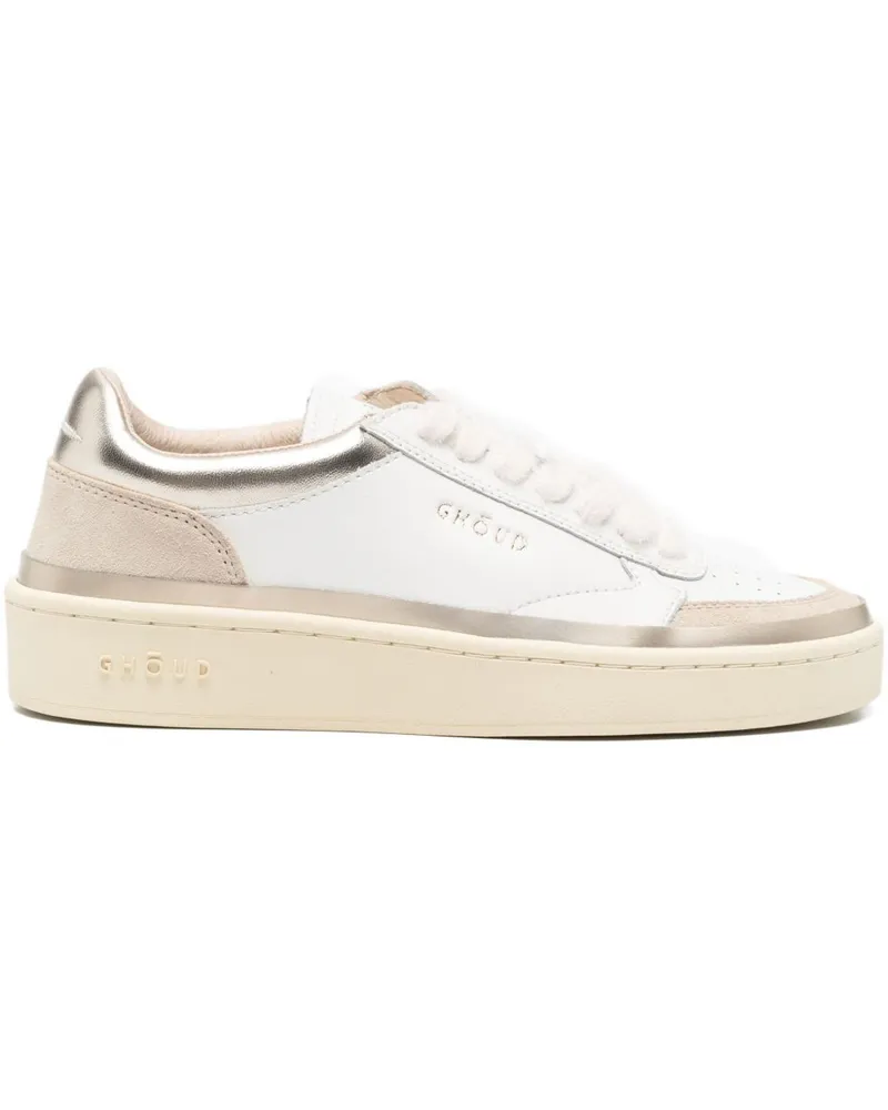 GHŌUD Pads niedrige Leder -Turnschuhe White