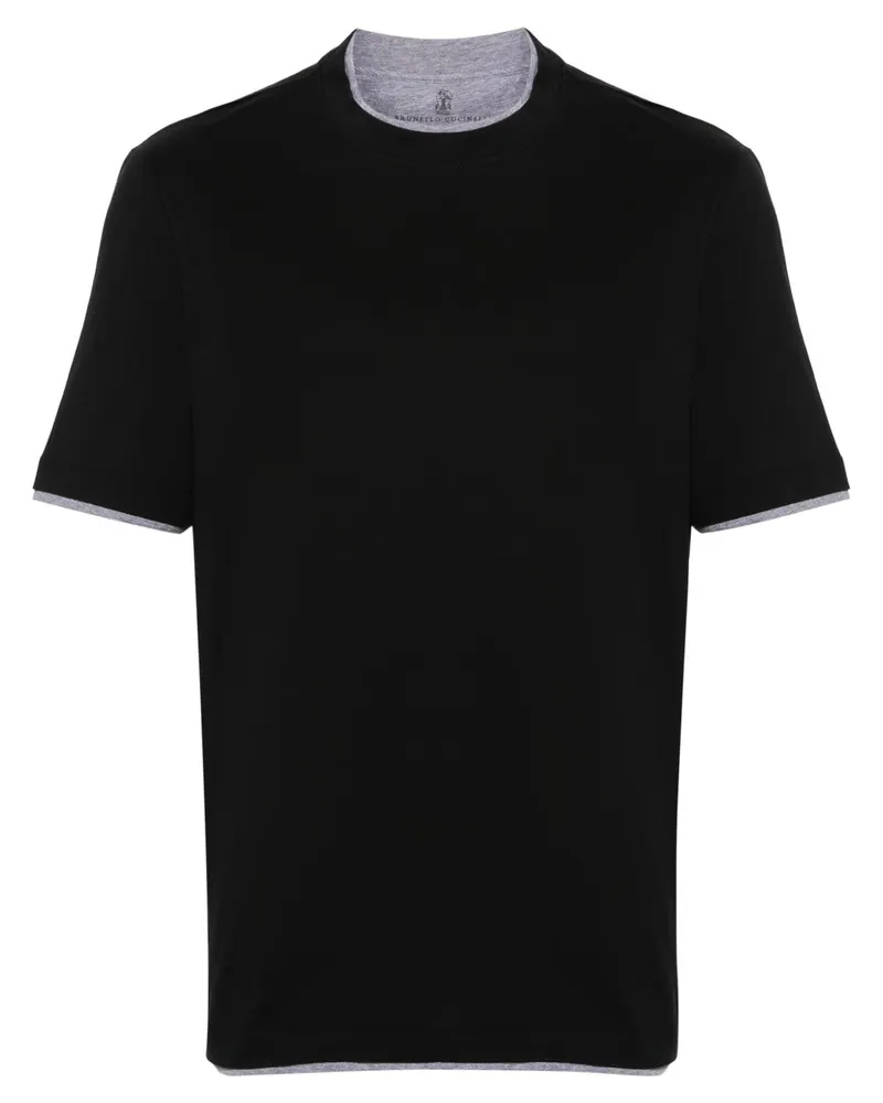 Brunello Cucinelli Baumwoll-T-Shirt Black