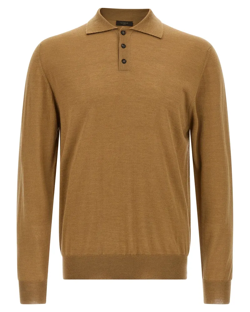Zanone Virgin Woll Poloshirt Beige