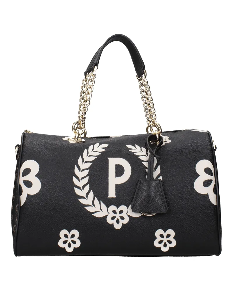 Pollini Damens Handtaschen PVC Schwarz/Schwarz -