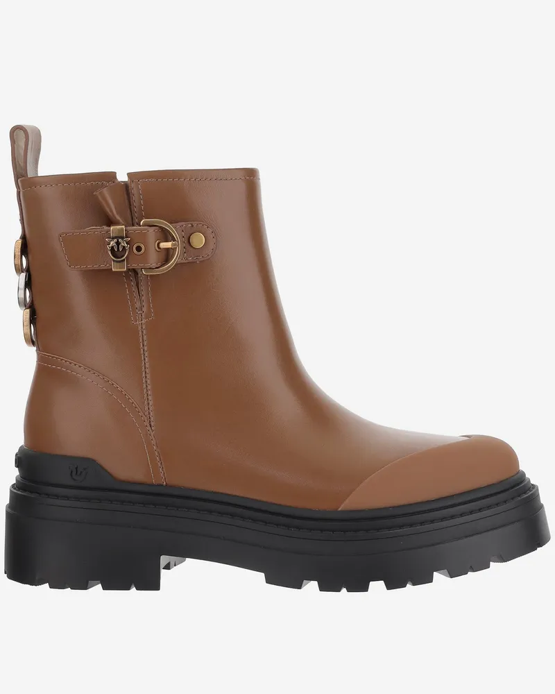 Pinko Mia 21 Leder -Knöchelstiefel Brown