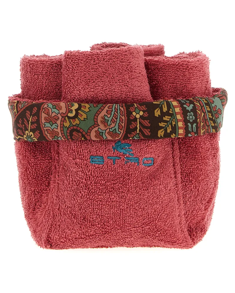 Etro Set mit 4 Waschbecken + Korb „Giano Red