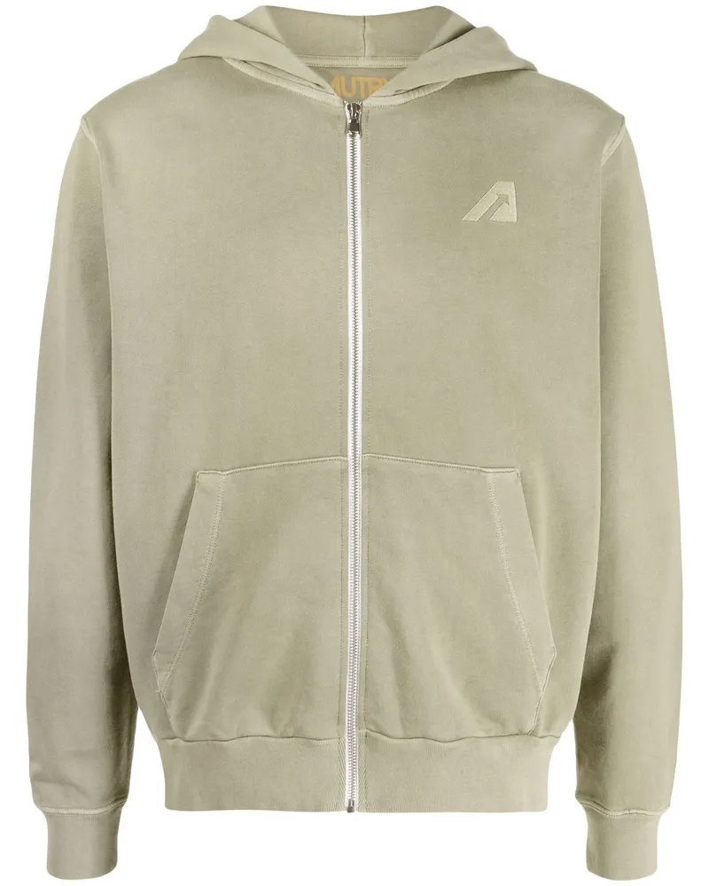AUTRY Logo Cotton Hoodie Grey