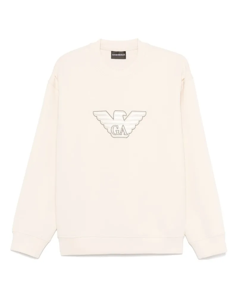 Emporio Armani Logo Cotton Sweatshirt Beige