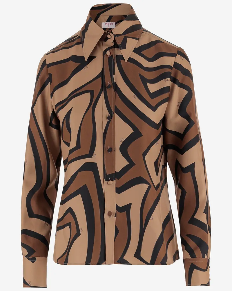 Emilio Pucci Seidenhemd mit Labyrinth-Print Red