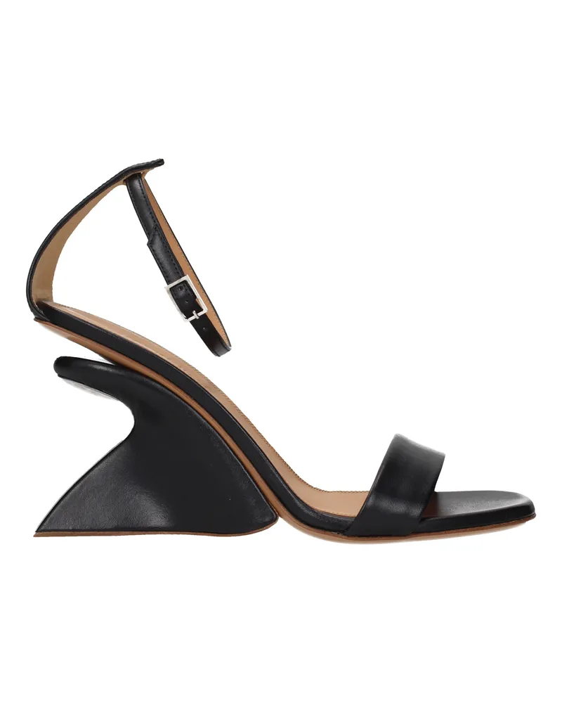 OFF-WHITE Off White Damens Sandalen aus schwarzem Leder -