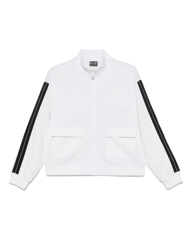 EA7 Logo Reißverschluss Sweatshirt White