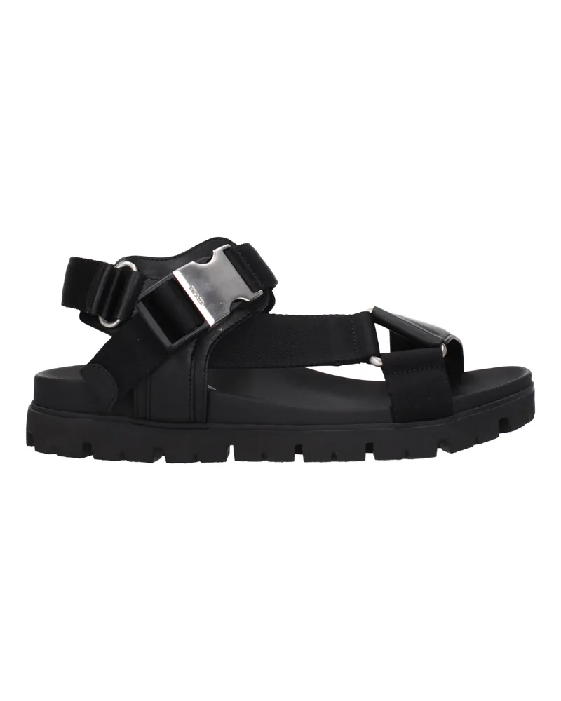 Prada Herrens Ledersandalen Schwarz -