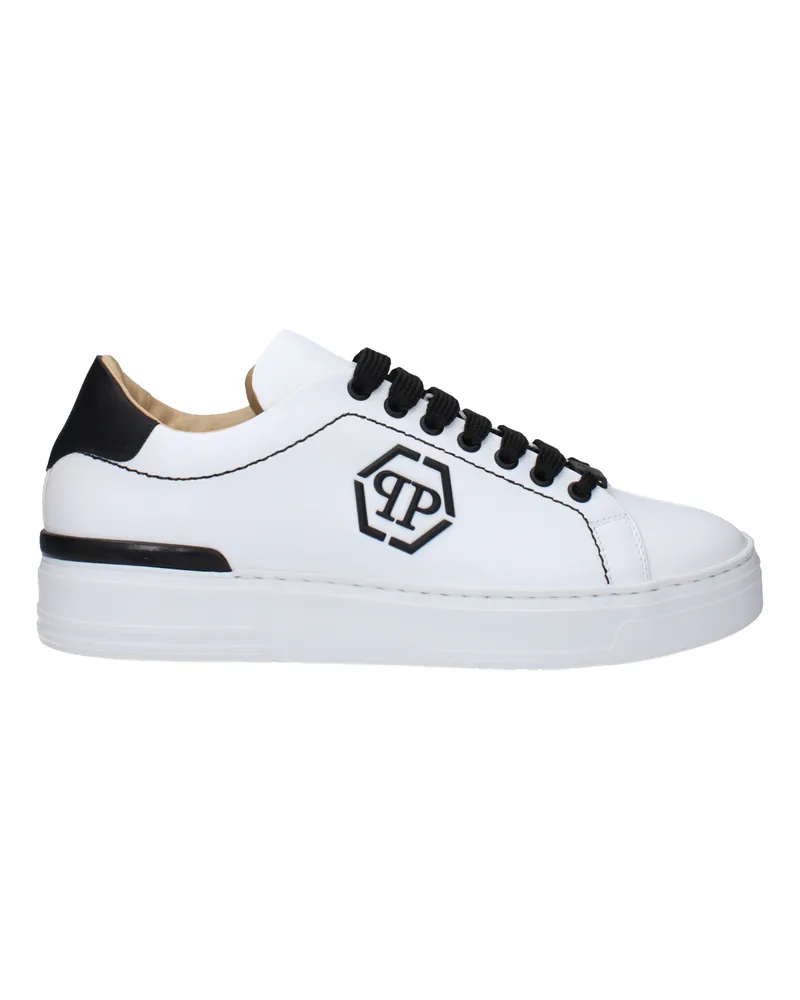 Philipp Plein Sneakers Hexagon Herren Leder weiß/schwarz -