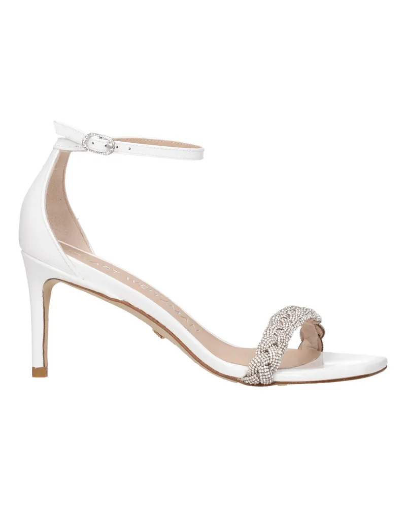 Stuart Weitzman Nudist Sandalen Damens Weißes Lackleder -