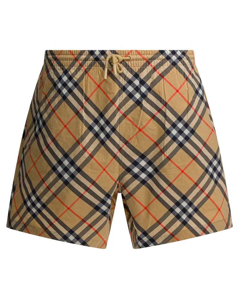 Burberry Check“ Strandshorts Beige