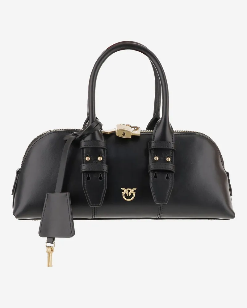 Pinko Leder Bowlingtasche Black