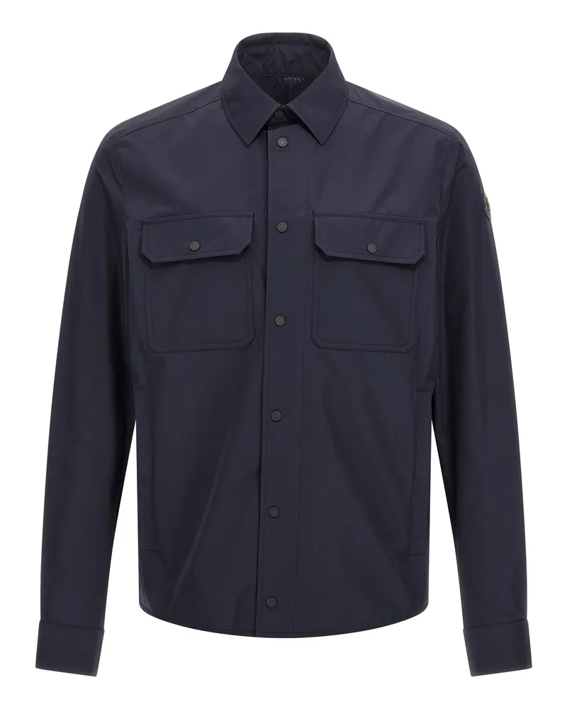 Moncler Tech Stoffhemd Blue