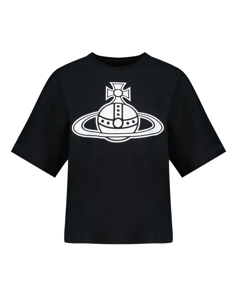 Vivienne Westwood Paris Orb Box T Shirt  Baumwolle Schwarz Black