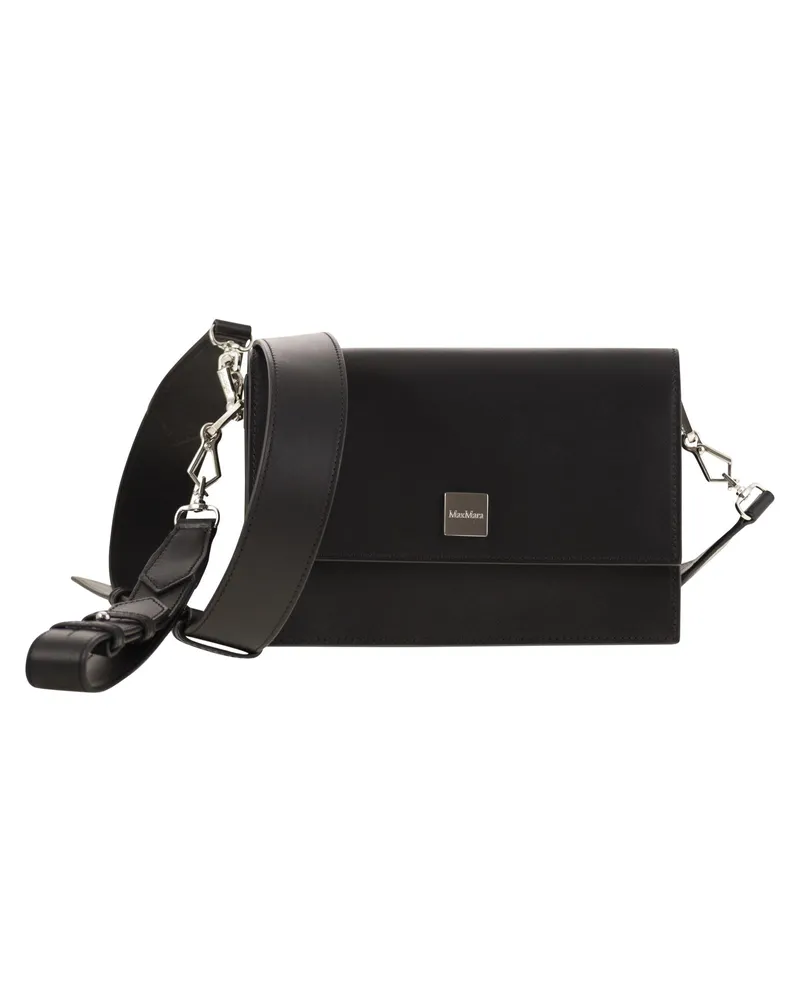 Max Mara Biancaroughs Kleine Umhängetasche aus Leder Black