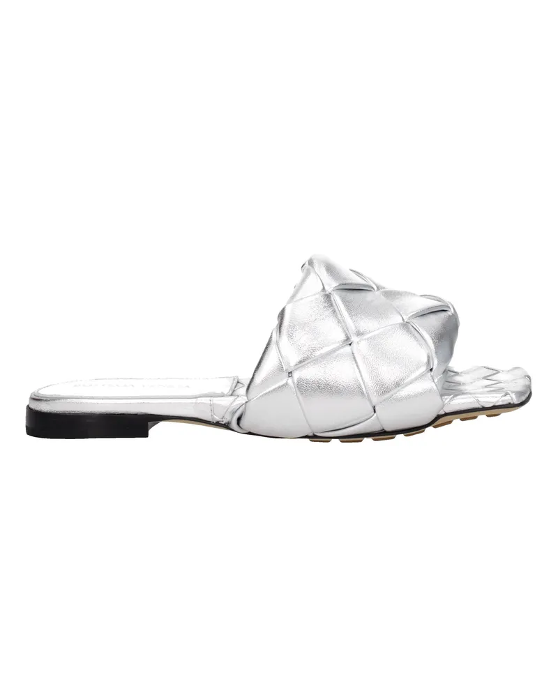 Bottega Veneta Damens Sandalen und Clogs aus silbernem Leder -