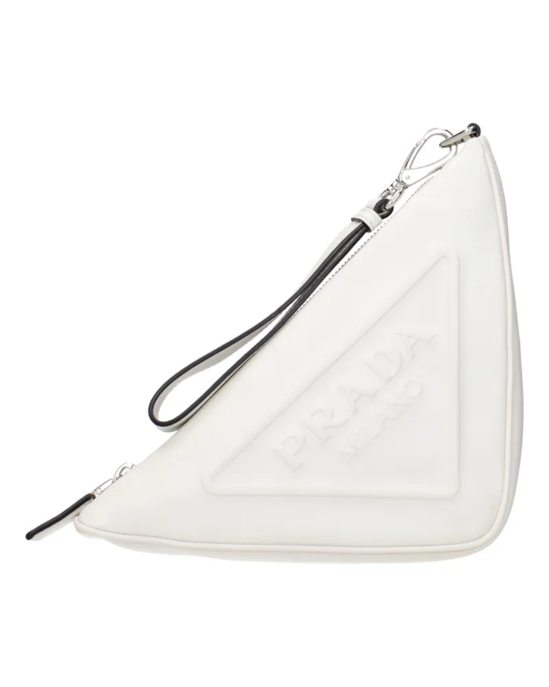 Prada Pochette Damens Weißes Leder -
