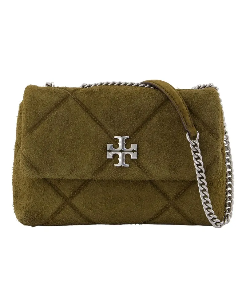 Tory Burch Kira Diamond Small Cabrio Umhängetasche e Ledergrün Grün