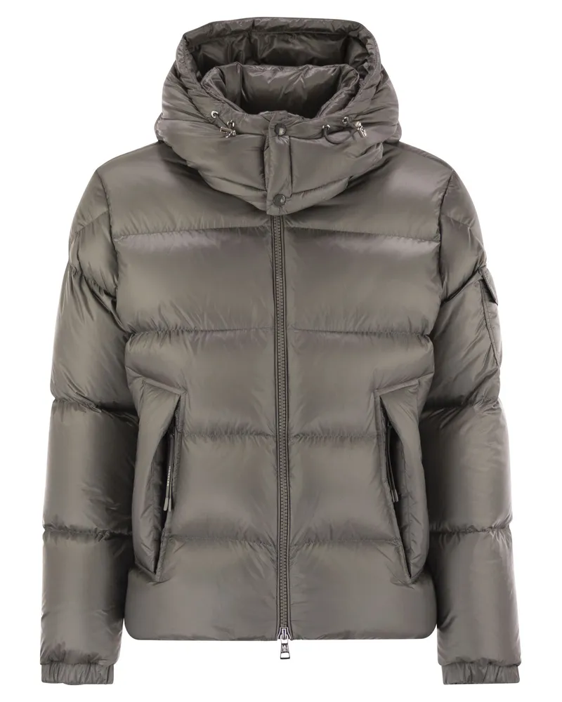 Moncler Couyere Short Down Jacke mit Kapuze Grey