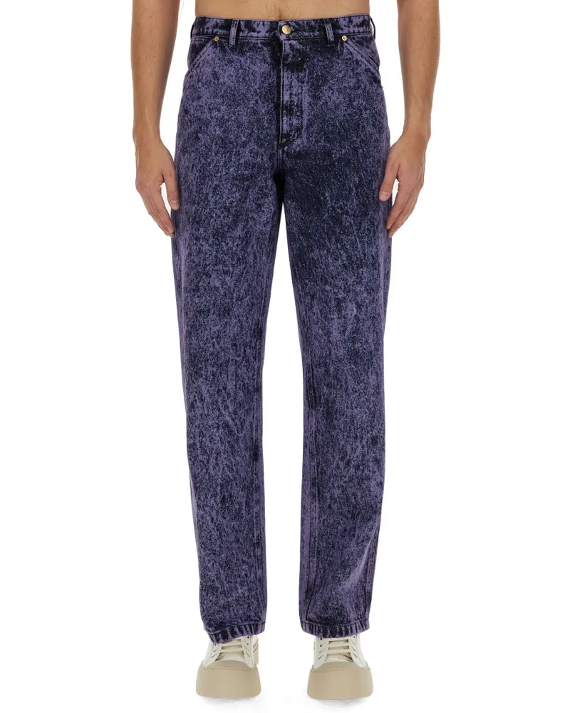 Marni Marmored Effect Jeans Blue