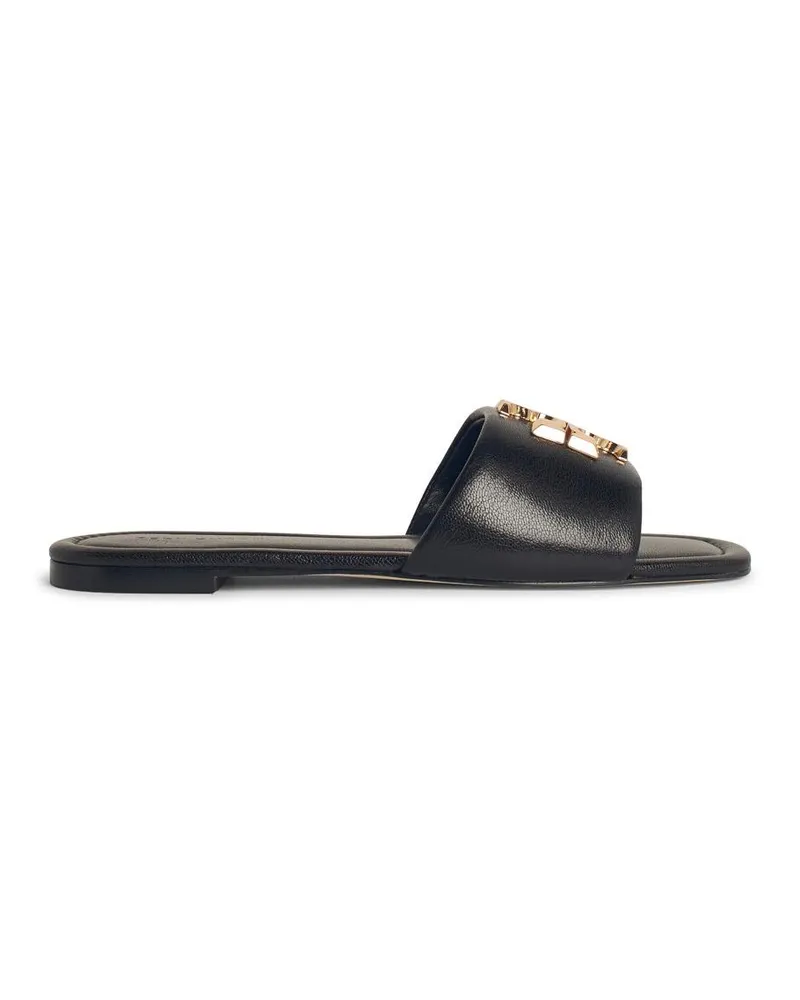 Tory Burch Eleanor“ schwarze Lear-Hausschuhe Black
