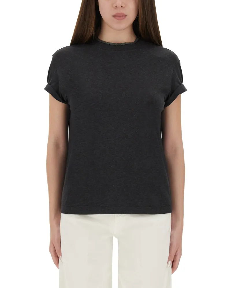 Brunello Cucinelli Cotton Jersey T -Shirt Charcoal