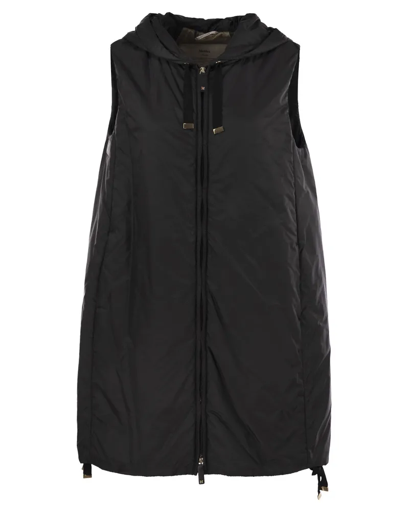 Max Mara Max Mara der Cube Greengi Tropf -Proof -Leinwand Weste Coat Black