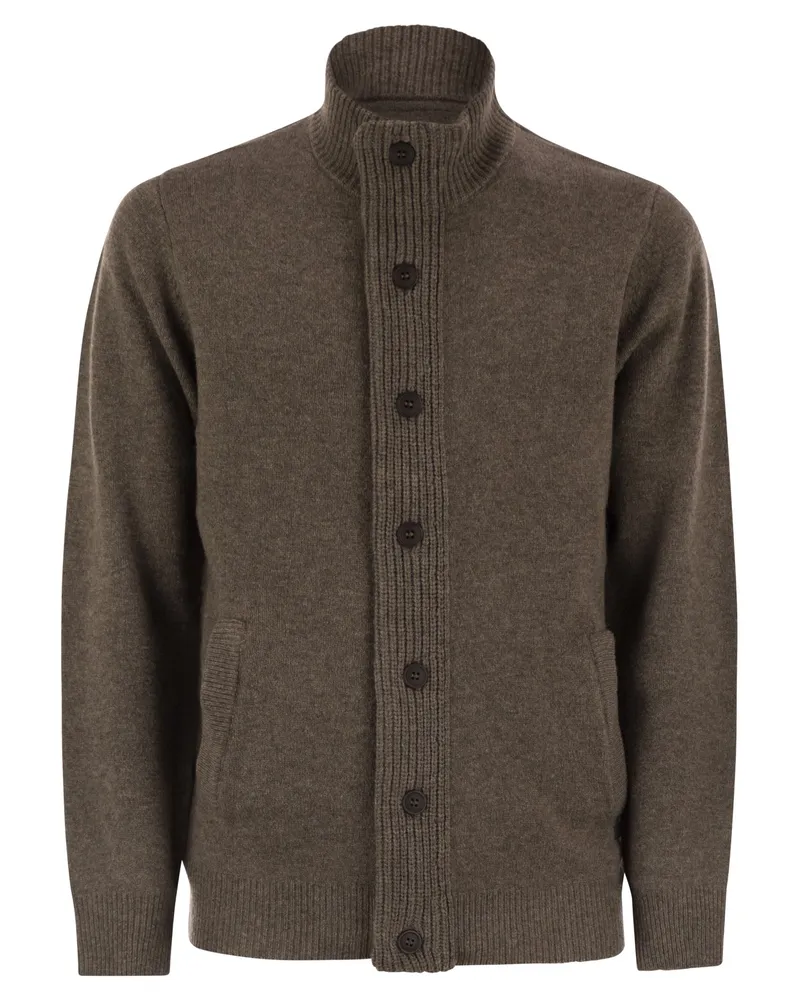 Barbour Reißverschluss -Jumper -Patch Brown
