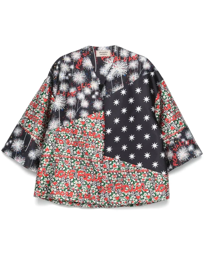 Alessandro Enriquez gedruckt Kimono Black