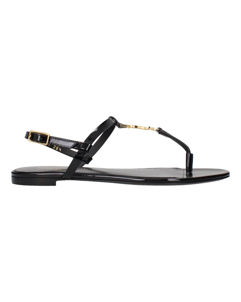 Saint Laurent Cassandra Sandalen Damens Lackschwarz -