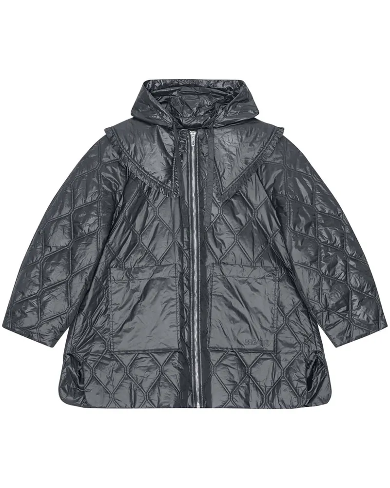 Ganni studierte kurze Jacke Black