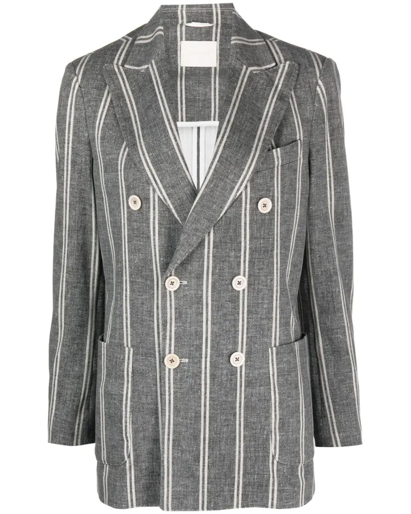 CIRCOLO 1901 gestreifte Doppelbrustjacke Black