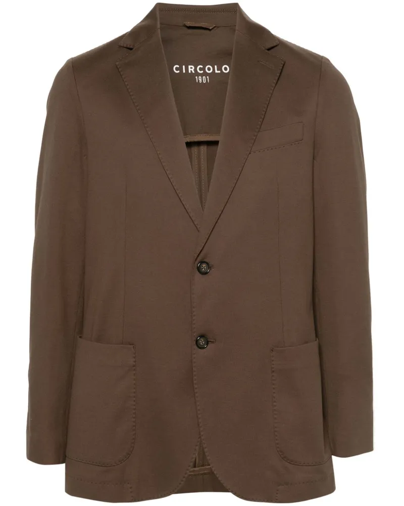 CIRCOLO 1901 Single Breasted Pique Jacke Brown