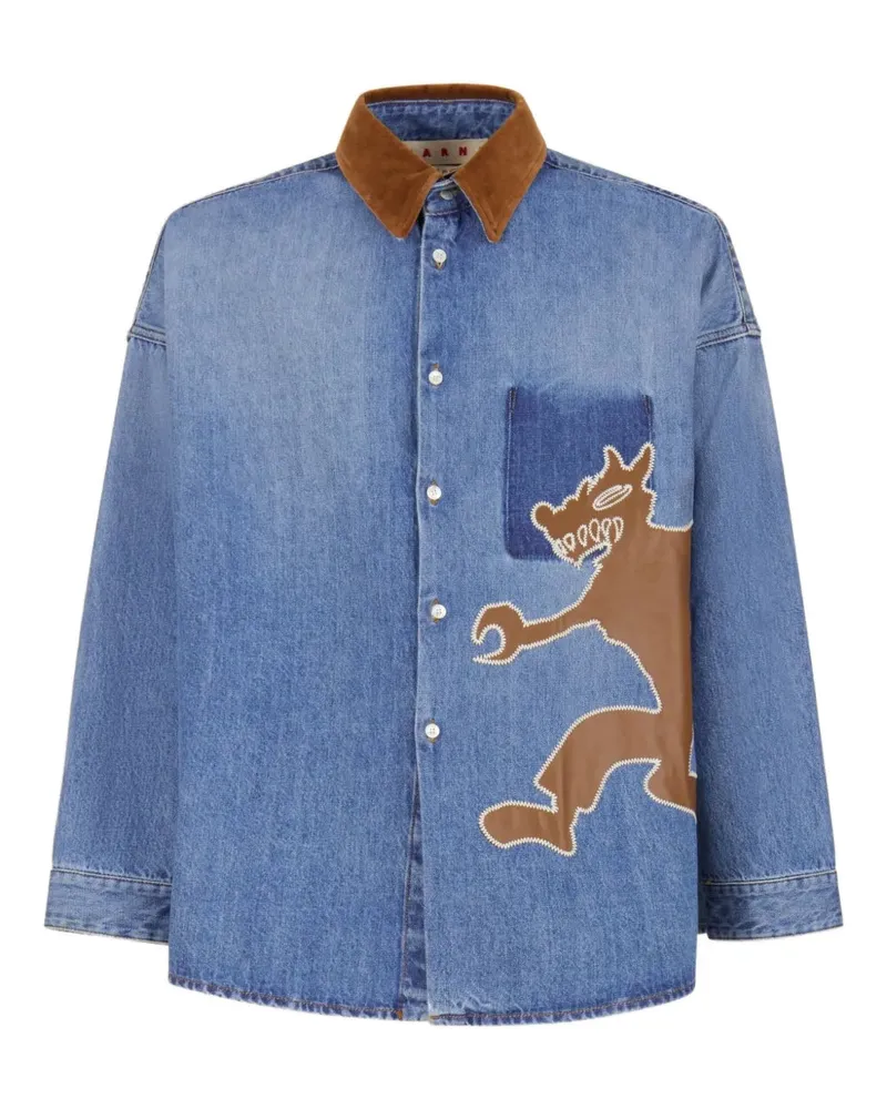 Marni Denim -Hemd mit Applikat Deep