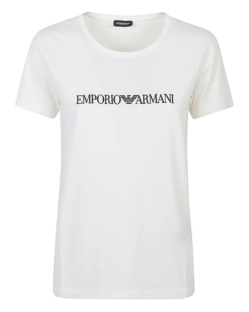 Emporio Armani Logo Baumwoll-T-Shirt White