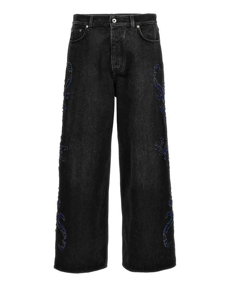 OFF-WHITE Off White Denim Flared Jeans Black