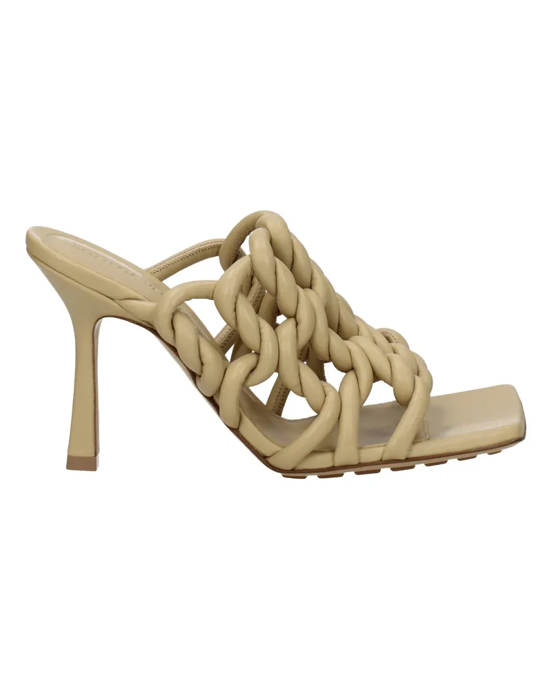 Bottega Veneta Damens Sandalen Beige/Zuckerrohrleder -