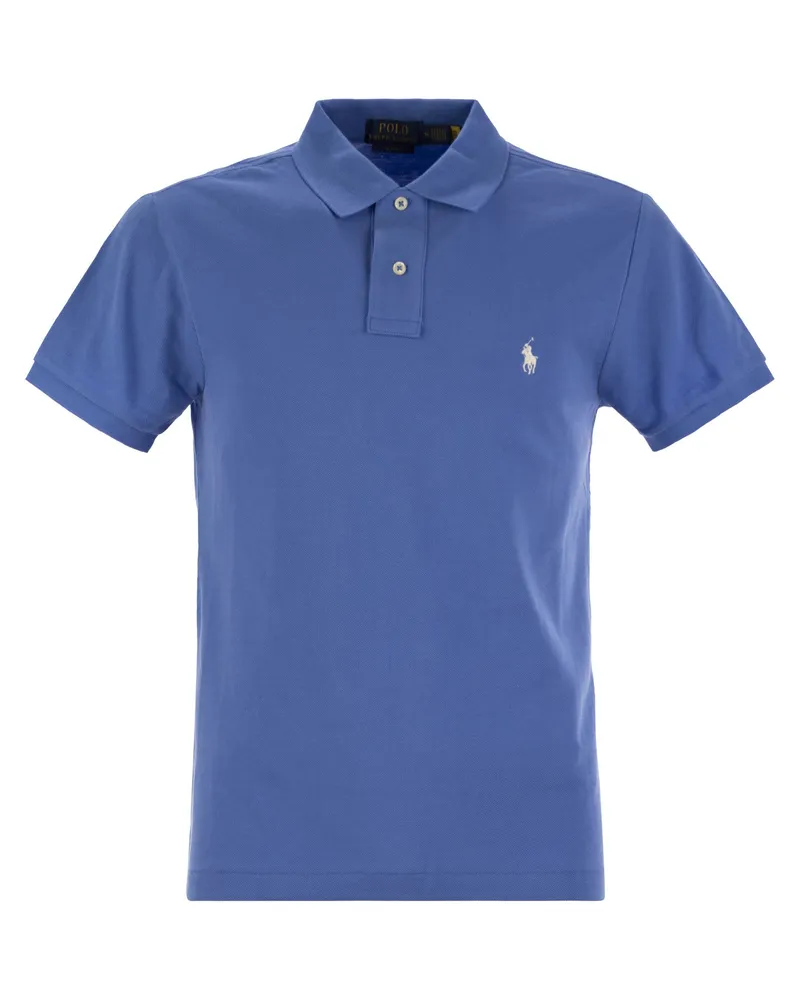 Ralph Lauren Slim Fit Pique Polo -Hemd Royal