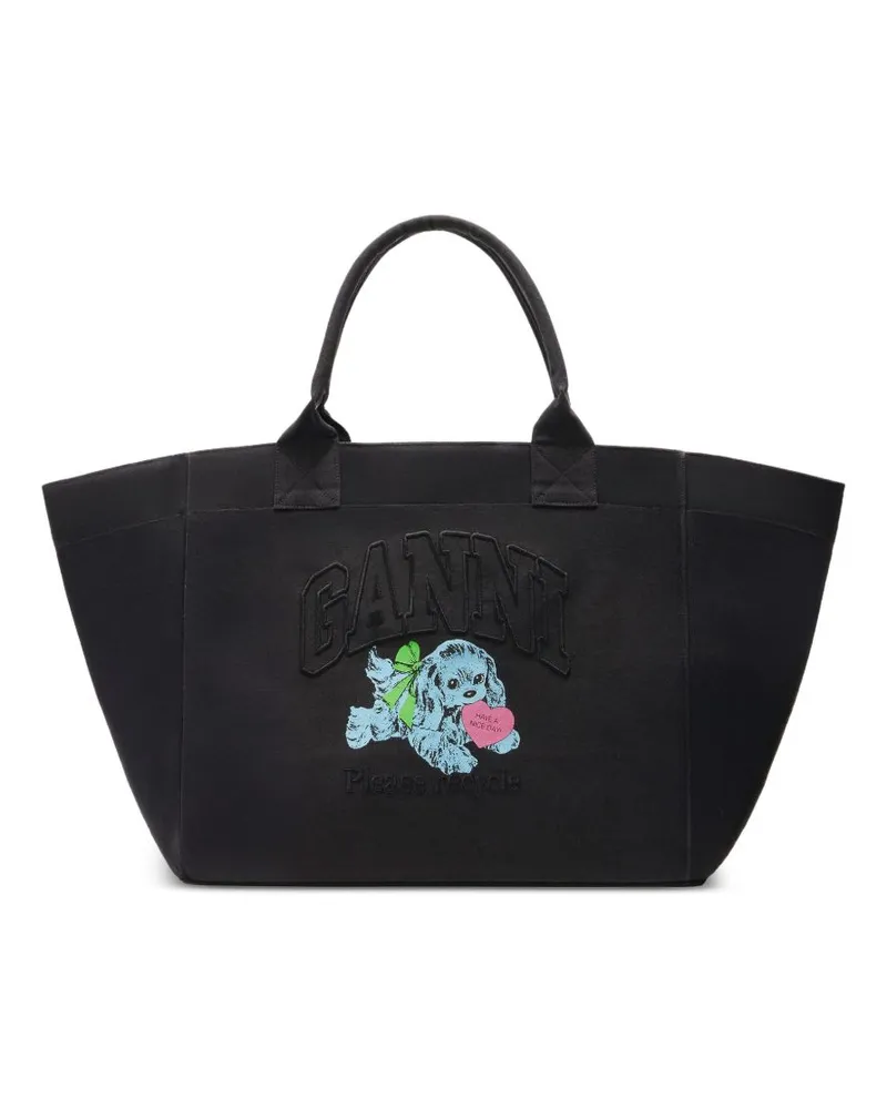 Ganni recycelte Baumwolle Xxl Tasche Grey