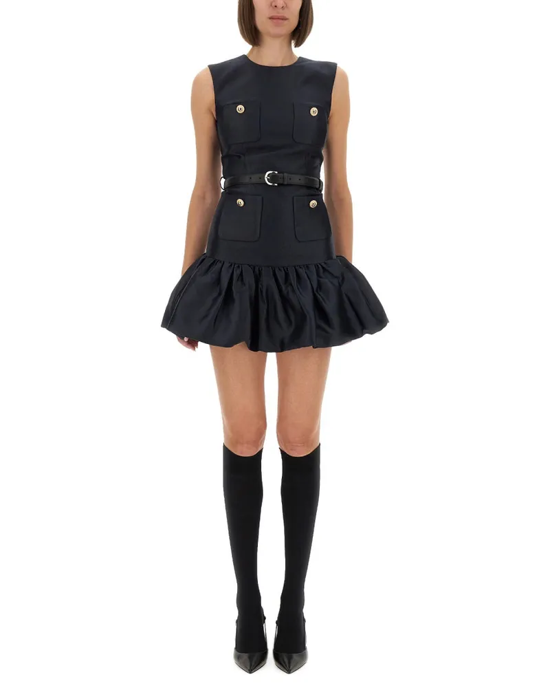 Self-Portrait Self -Porträt -Taft Mini -Kleid Blue