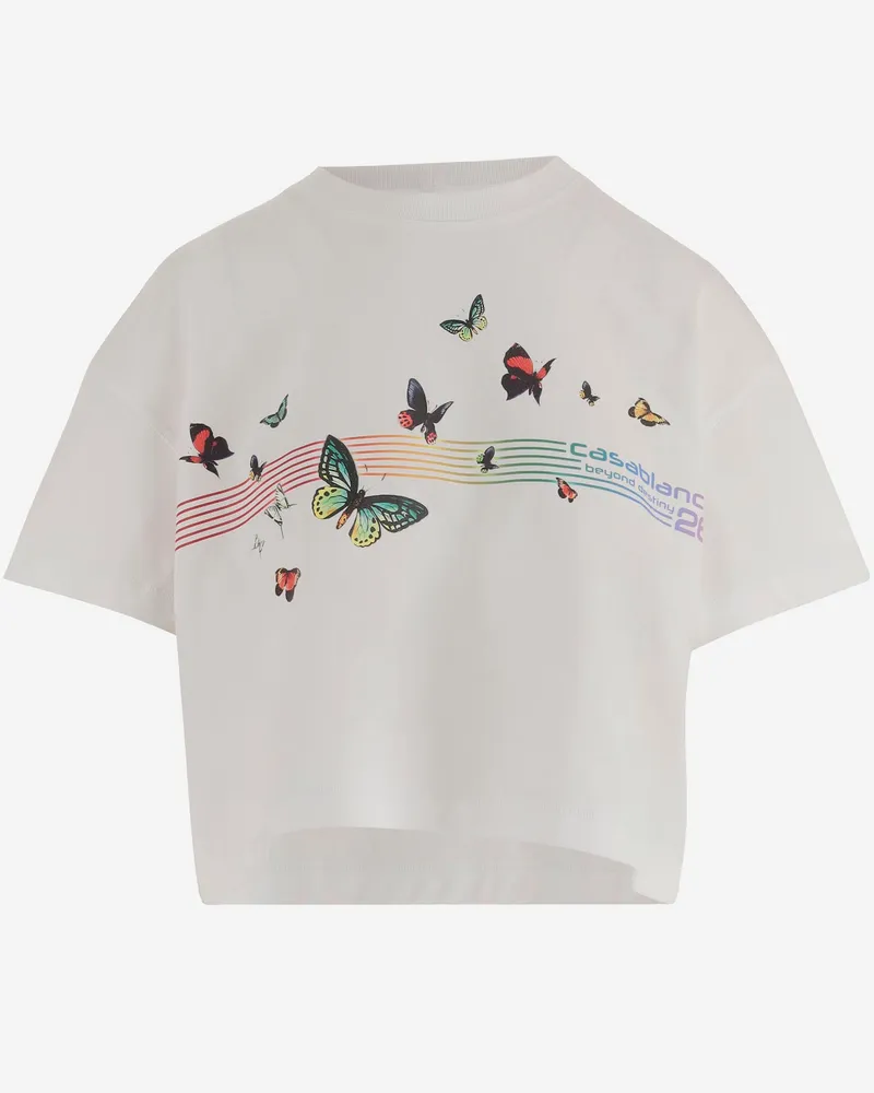 Casablanca Paris Baumwoll-T-Shirt mit Logo White