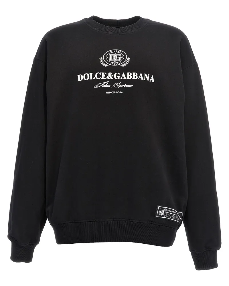 Dolce & Gabbana Flocked Logo Sweatshirt Black